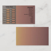 Profielkaart voor kantooruren visitekaartje (Voorkant / Achterkant)