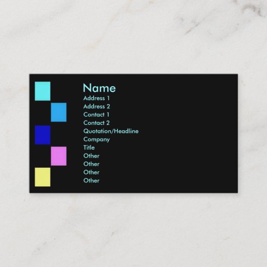 Profielkaart voor kleurkwadraten visitekaartje (Voorkant)