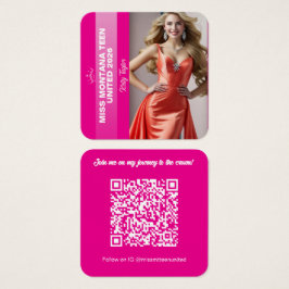 Profielkaart voor pageant-titelhouder | Color Pop  Vierkante Visitekaartjes