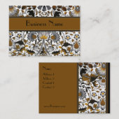 Profielkaart  William Morris Brown Floral Visitekaartje (Voorkant / Achterkant)