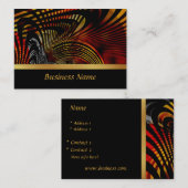 Profielkaart Zakelijk Abstract Rood Goud Design 2 Visitekaartje (Voorkant / Achterkant)