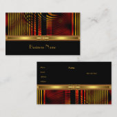 Profielkaart Zakelijk Abstract Rood Goud Design 3 Visitekaartje (Voorkant / Achterkant)