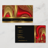 Profielkaart Zakelijk Elegant Abstract Zwart Rood  Visitekaartje (Voorkant / Achterkant)
