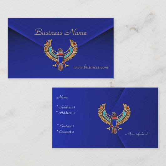 Profielkaart Zakelijk Rich Blue Velvet Eagle Visitekaartje (Voorkant / Achterkant)