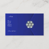 Profielkaart Zakelijk Rich Blue Velvet Pearls Visitekaartje (Achterkant)