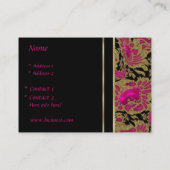 Profielkaart Zakelijk Zizzago Elegant Zwart Roze Visitekaartje (Achterkant)