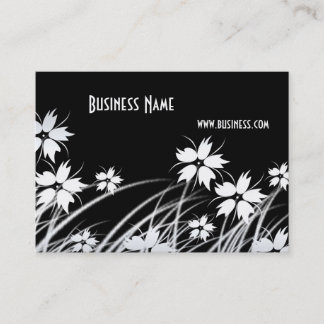 Profielkaart Zwart & Wit Stijl Bloemen Visitekaartje