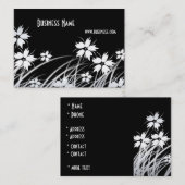 Profielkaart Zwart & Wit Stijl Bloemen Visitekaartje (Voorkant / Achterkant)