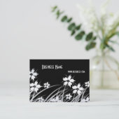 Profielkaart Zwart & Wit Stijl Bloemen Visitekaartje (Staand voorkant)