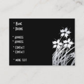 Profielkaart Zwart & Wit Stijl Bloemen Visitekaartje (Achterkant)