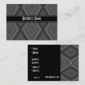 Profielkaart Zwart & Wit Stijl Diamantstreep Visitekaartje (Voorkant / Achterkant)