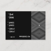 Profielkaart Zwart & Wit Stijl Diamantstreep Visitekaartje (Achterkant)