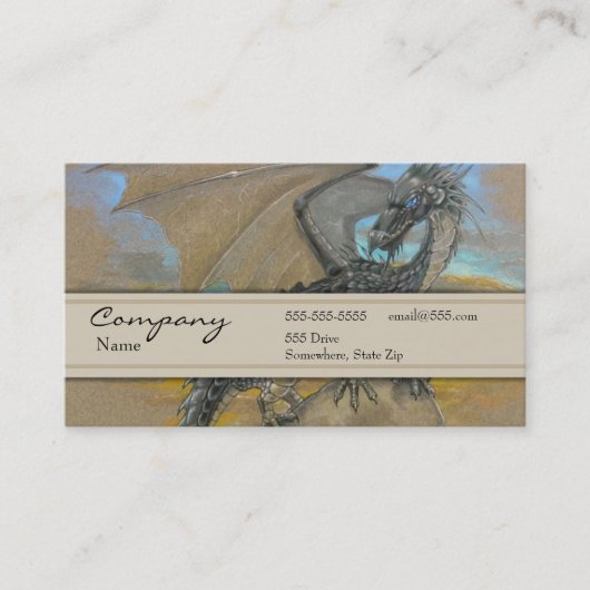 Profielkaart - zwarte draak visitekaartje (Voorkant)