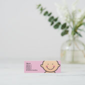 Profielkaarten voor 'Face Pink Skinny' Mini Visitekaartje (Staand voorkant)