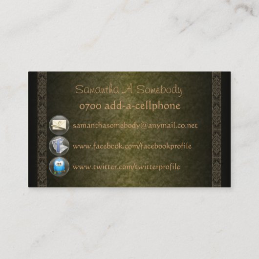 Profielkaarten voor vaste steen visitekaartje (Achterkant)