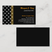 Profielkaarten voor zwarte en witte polka-punten visitekaartje (Voorkant / Achterkant)