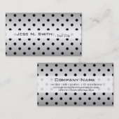Profielkaarten voor zwarte en witte polka-punten visitekaartje (Voorkant / Achterkant)