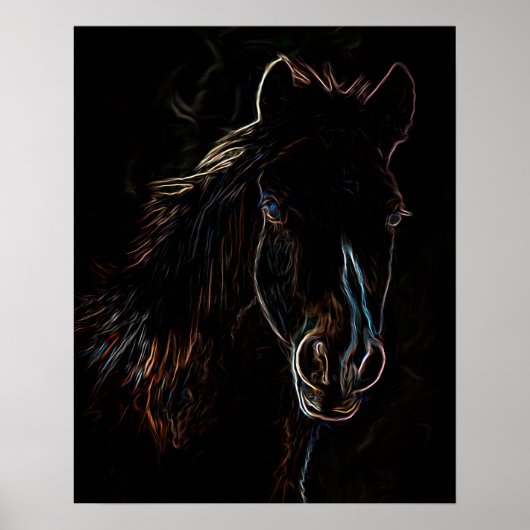 PROFIELPORTRAIT VAN EEN HORSE POSTER (Voorkant)