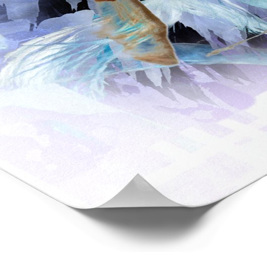 PROFIELPORTRAIT VAN EEN PINTO HORSE RUNNING POSTER (Hoek)