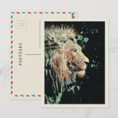 Profielportret van een elegante afbeelding van de  briefkaart (Voorkant / Achterkant)