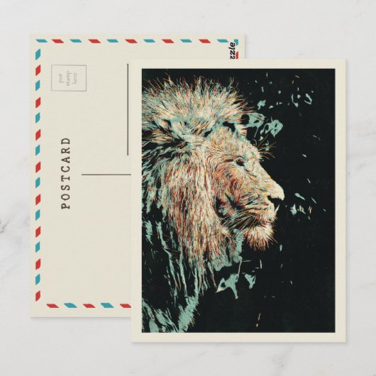 Profielportret van een elegante afbeelding van de  briefkaart (Voorkant / Achterkant)