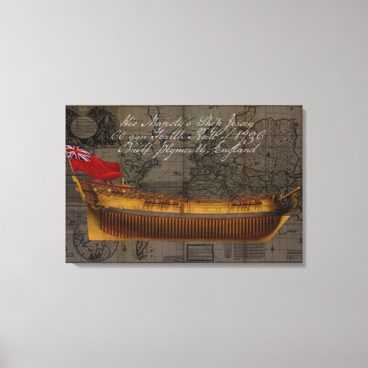 Profielschilderij van schip Jersey Canvas Afdruk (Voorkant)