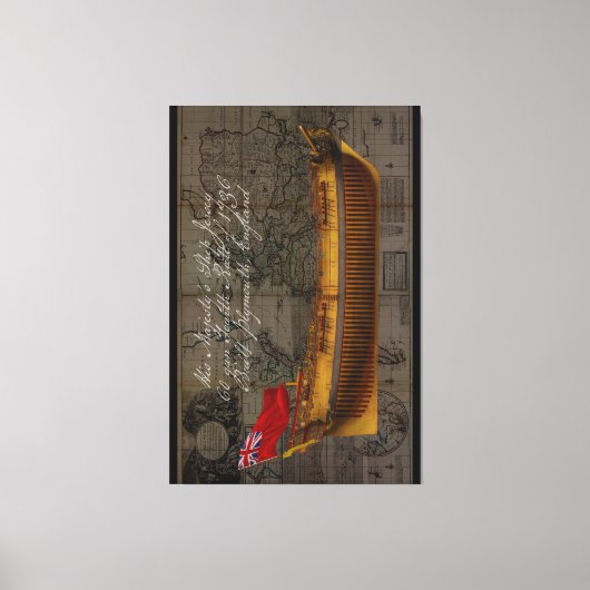 Profielschilderij van schip Jersey Canvas Afdruk (Voorkant)
