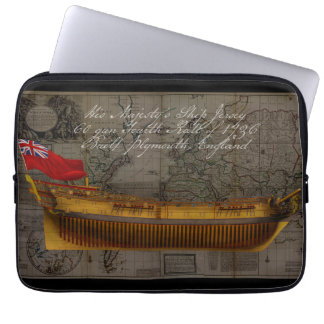 Profielschilderij van schip Jersey Laptop Sleeve