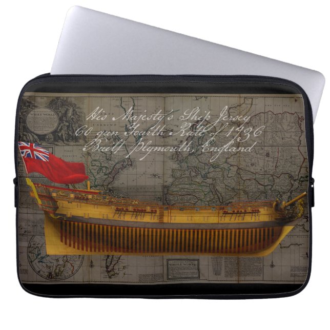 Profielschilderij van schip Jersey Laptop Sleeve (Voorkant)