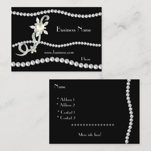 Profile Card Business  Pearls Jewels (01420) Visitekaartje (Voorkant / Achterkant)