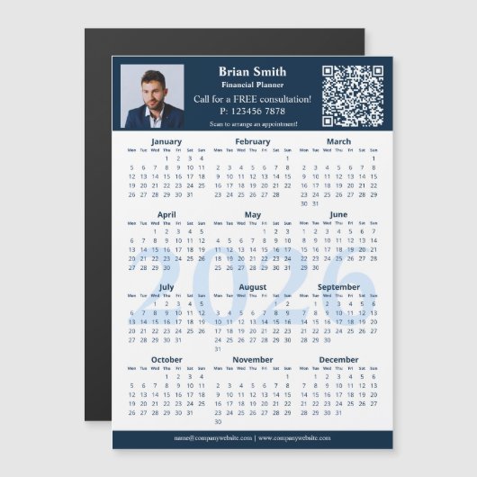 Profile Financial Planner 2026 Calendar Magnet (Voorkant / Achterkant)