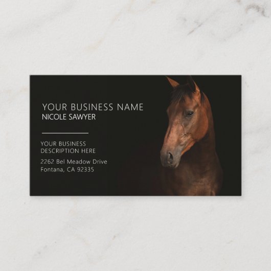 Profile of Horse Personalized Equine Horse Visitekaartje (Voorkant)
