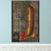 Profile Painting of Ship Jersey Canvas Afdruk (Insitu (Houten vloer))