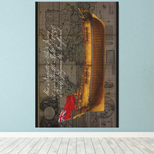 Profile Painting of Ship Jersey Canvas Afdruk (Insitu (Houten vloer))