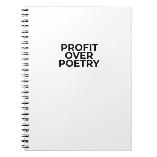 Profit Over Poetry Minimalist Professional  Notitieboek (Voorkant)