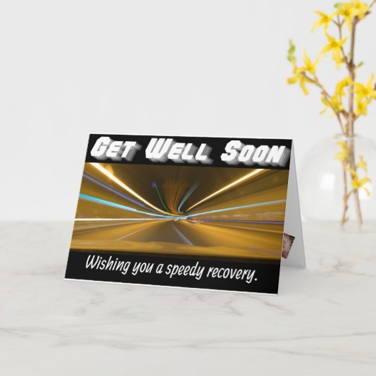 Profiteer snel van een vloeiend lichtspoor voor sn kaart (Gele Bloem)