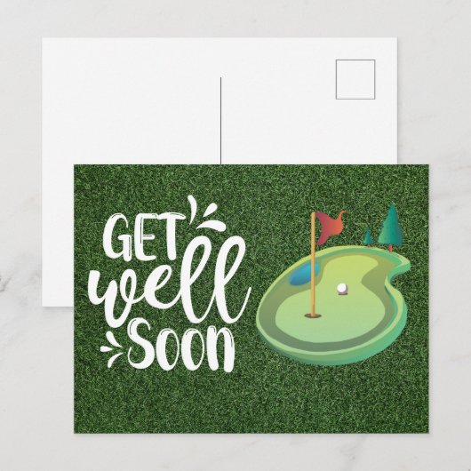 Profiteer snel van Golfer met twee golfbanen Briefkaart (Voorkant / Achterkant)