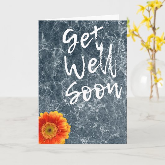 Profiteer snel van marmertextuur met ventilator kaart (Gele Bloem)