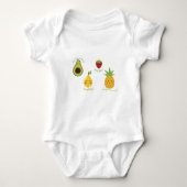 Profiteer van vruchtbaarheid Avocado Lemon Strawbe Romper (Voorkant)