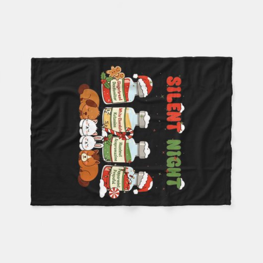 Profol Silent Night Funny Vet Tech Christmas  Fleece Deken (Voorkant (Horizontaal))