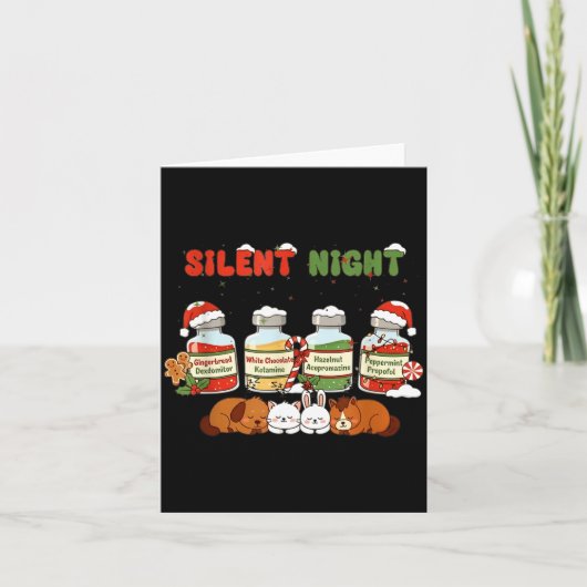 Profol Silent Night Funny Vet Tech Christmas Kaart (Voorkant)