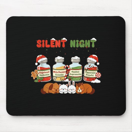 Profol Silent Night Funny Vet Tech Christmas  Muismat (Voorkant)