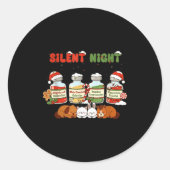Profol Silent Night Funny Vet Tech Christmas Ronde Sticker (Voorkant)