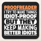 ProfReader Ik probeer dingen grappig te maken Kartonnen Onderzetters (Voorkant)