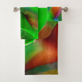 Profunditeit en gekleurde reliëf, groen overheerst bad handdoek
