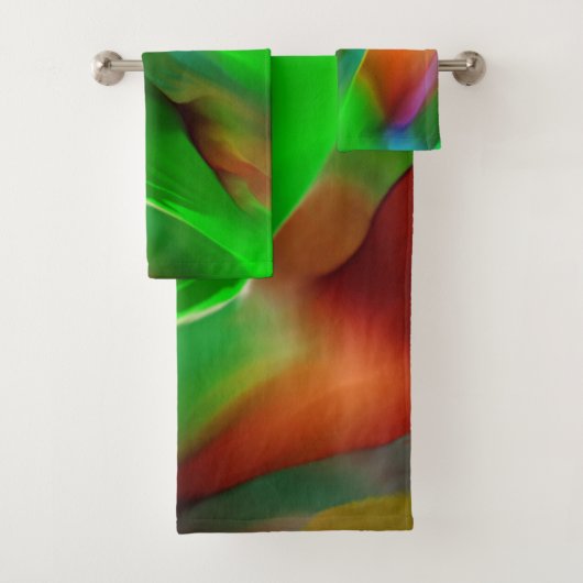 Profunditeit en gekleurde reliëf, groen overheerst bad handdoek (Insitu)