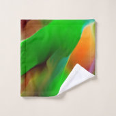 Profunditeit en gekleurde reliëf, groen overheerst bad handdoek (Wasdoekje)