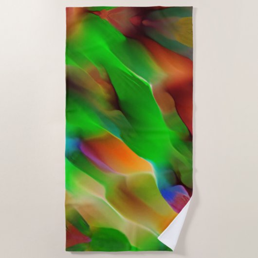 Profunditeit en gekleurde reliëf, groen overheerst strandlaken (Voorkant)