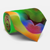 Profunditeit en gekleurde reliëf, groen overheerst stropdas (Opgerold)