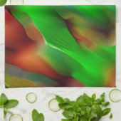 Profunditeit en gekleurde reliëf, groen overheerst theedoek (Gevouwen)